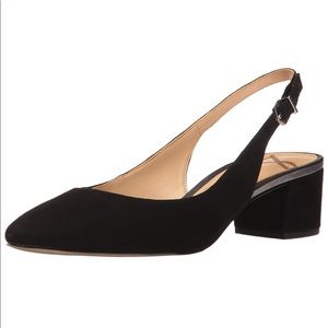 Black Suede Sam Edelman Lorene Slingback Heel sz 7